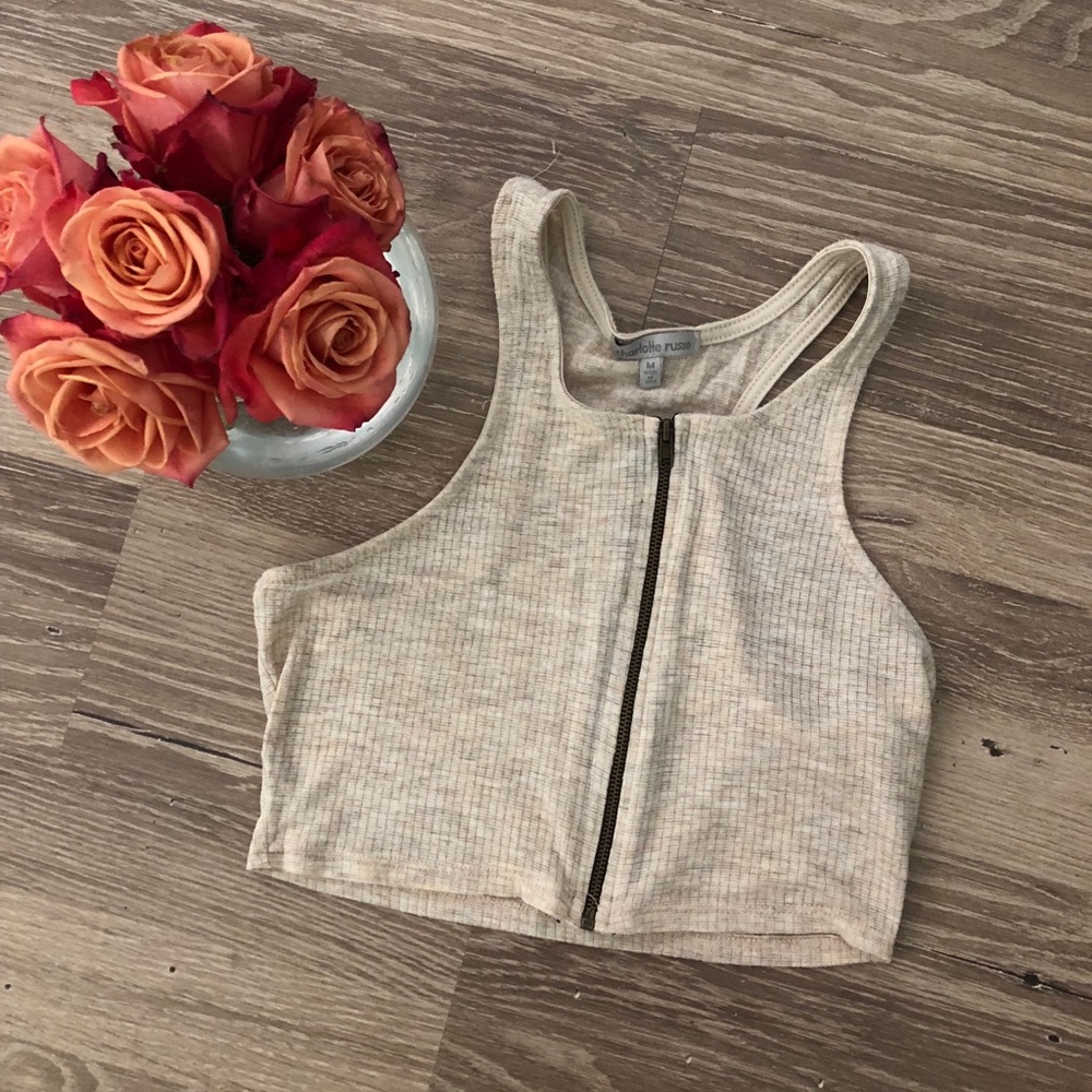 CUTE Zip up Crop Top